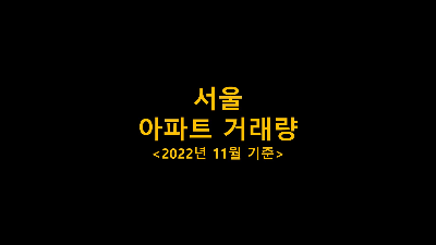 서울 아파트 거래량 2022년 11월 기준