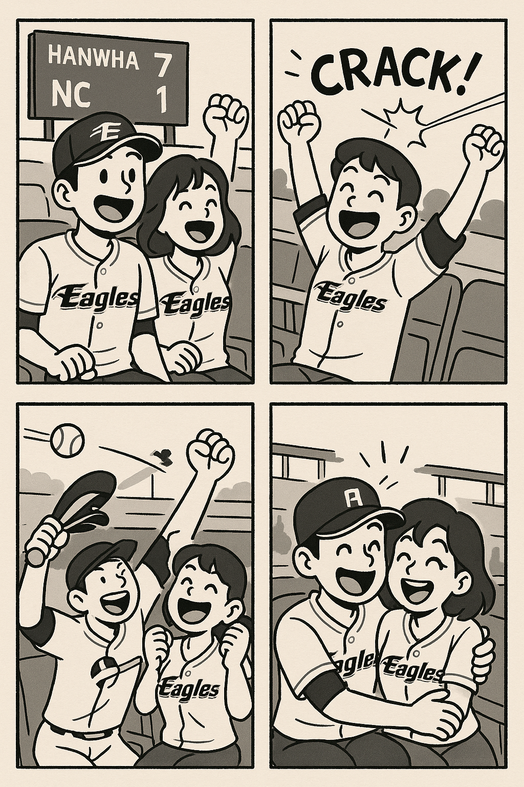 한화 이글스 행복 야구 4컷 만화, 2025년 5월 30일, 금요일 경기