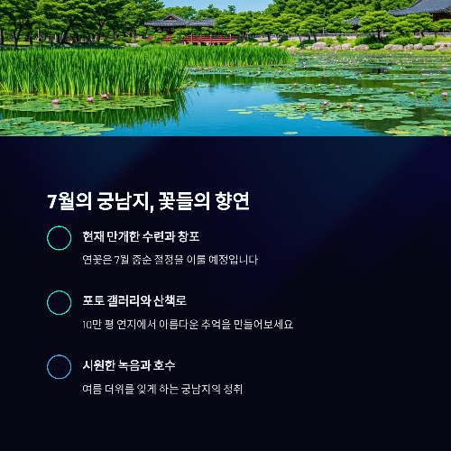 7월의 궁남지, 꽃들의 향연