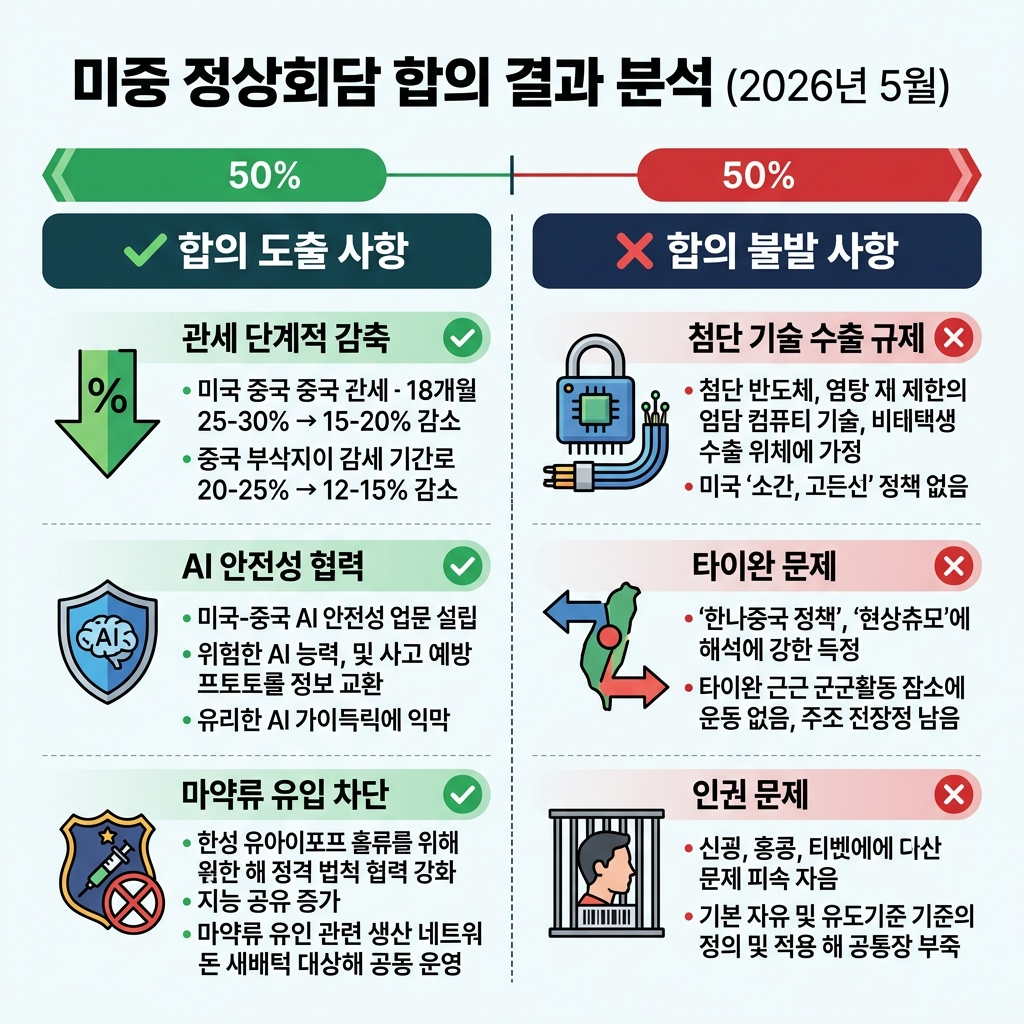 미중 정상회담 합의 사항을 분류