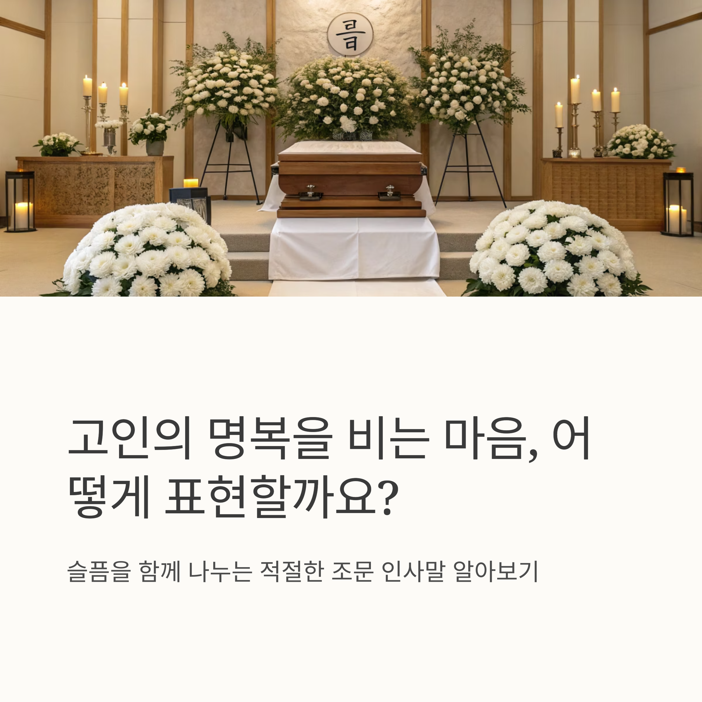 고인의 명복 인사말 표현 유의점