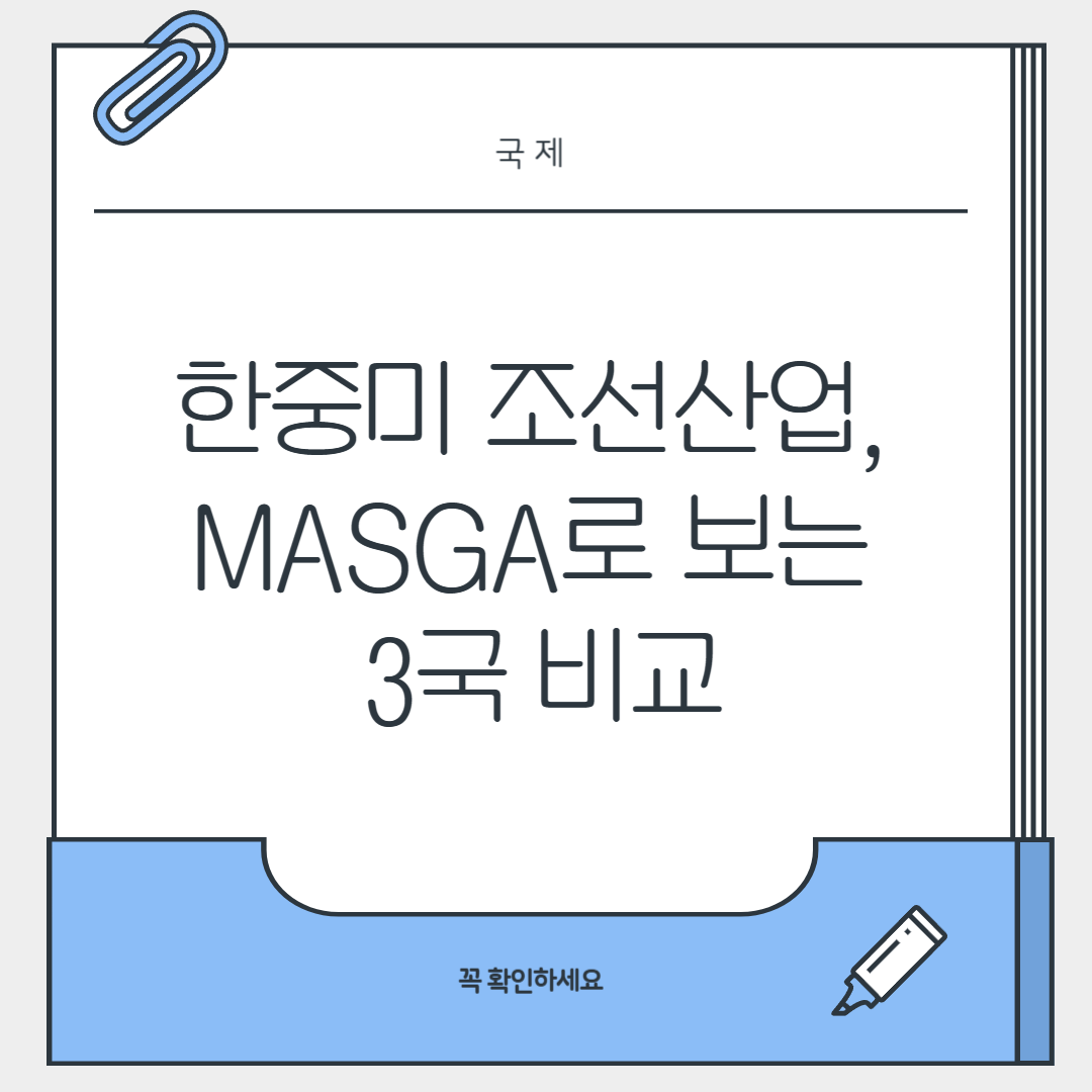 한중미 조선산업, MASGA로 보는 3국 비교