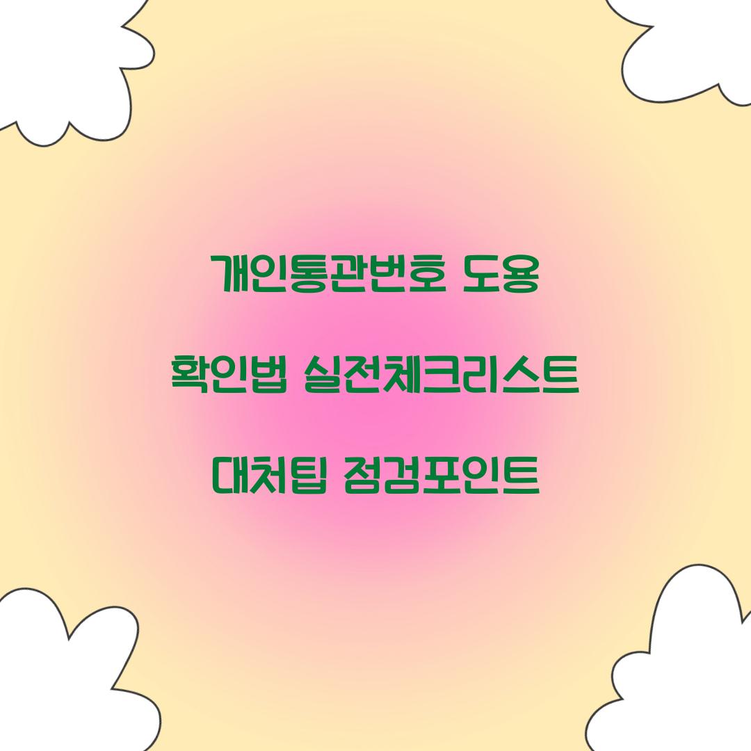 개인통관번호 도용 확인