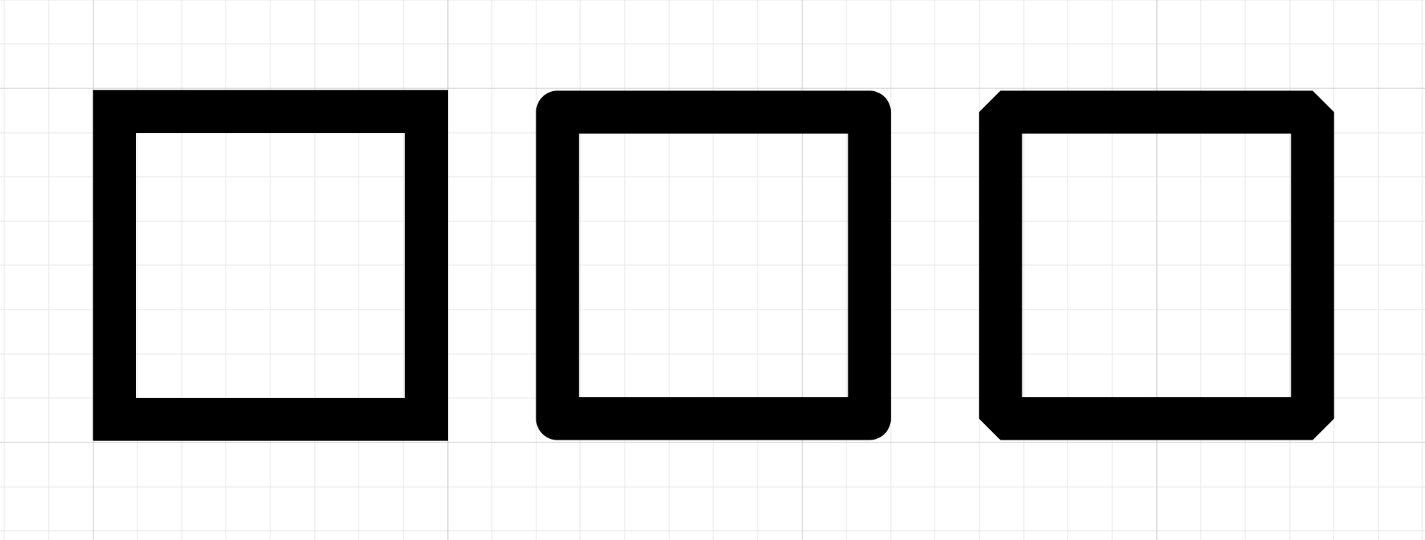 획 패널에서 모퉁이 설정하기