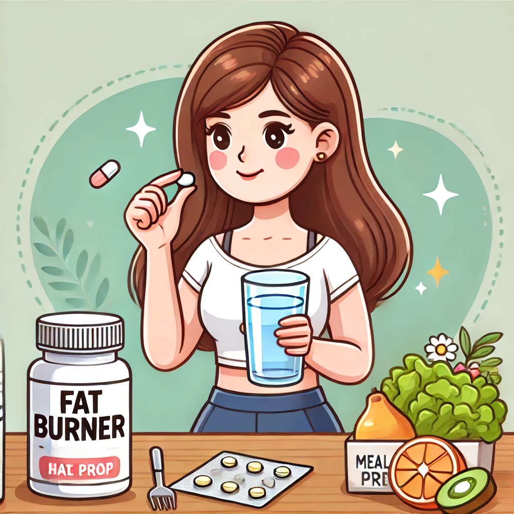 다이어트 보조제먹는 장면