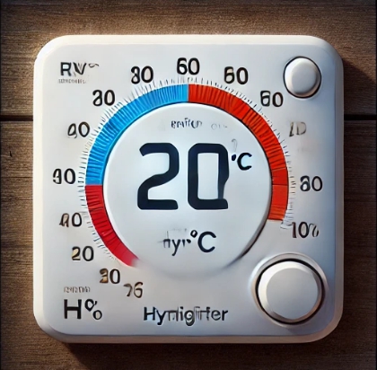 실내온도와 습도를 나타내는 온도계
