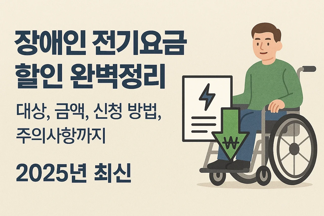 장애인 전기요금 복지할인 제도 안내(2025년 최신)