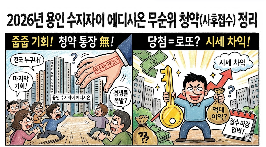 2026년 용인 수지자이 에디시온 무순위 청약(사후접수) 정리