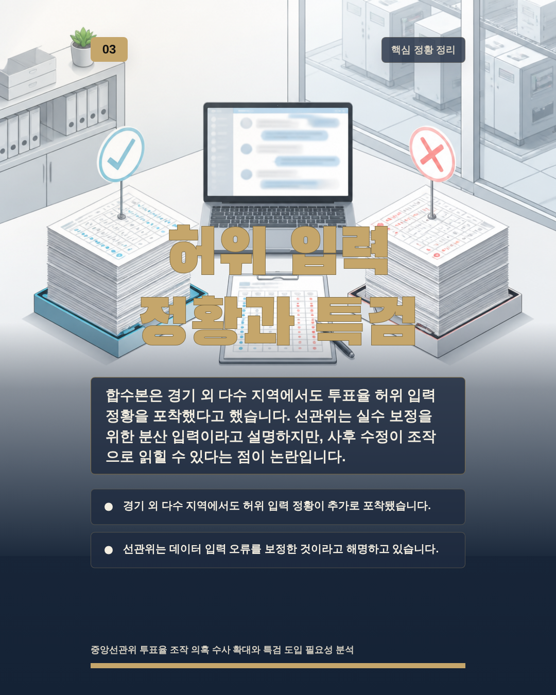 허위 입력 정황과 특검