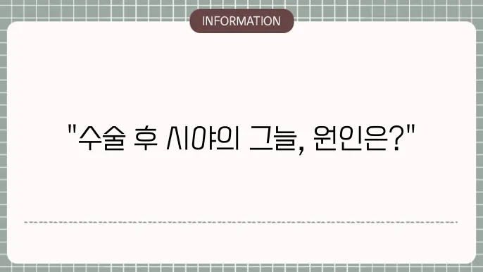 백내장 수술 후 주의사항 이미지