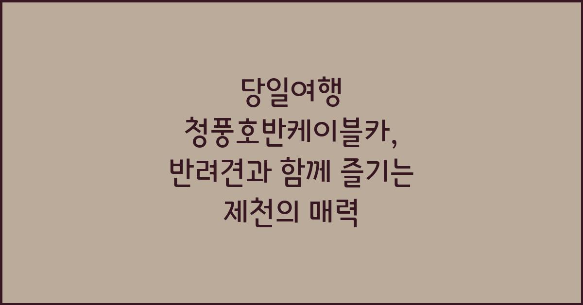 당일여행 청풍호반케이블카 반려견