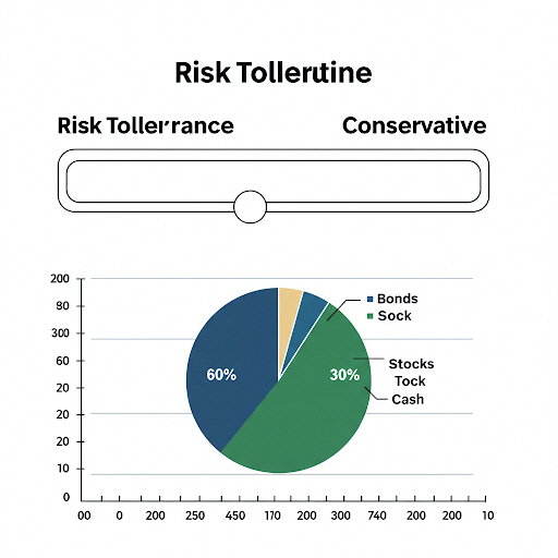 목표/위험 성향 조절기 -> 자산 배분 비율 예시