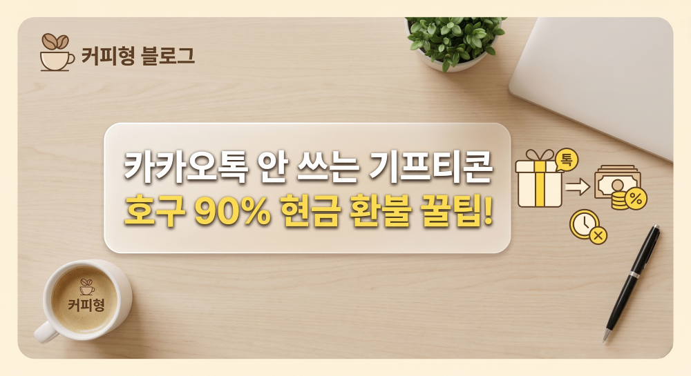기프티콘 90% 환급부분 안내하는 커피형 블로그 썸네일