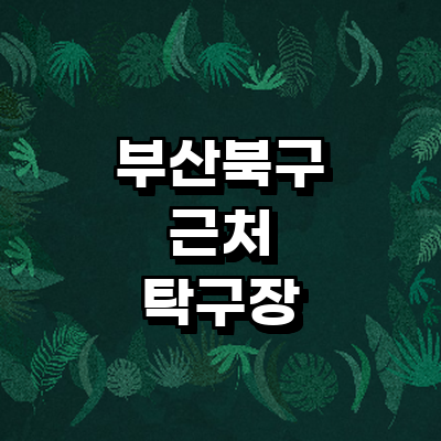 부산 북구 탁구장