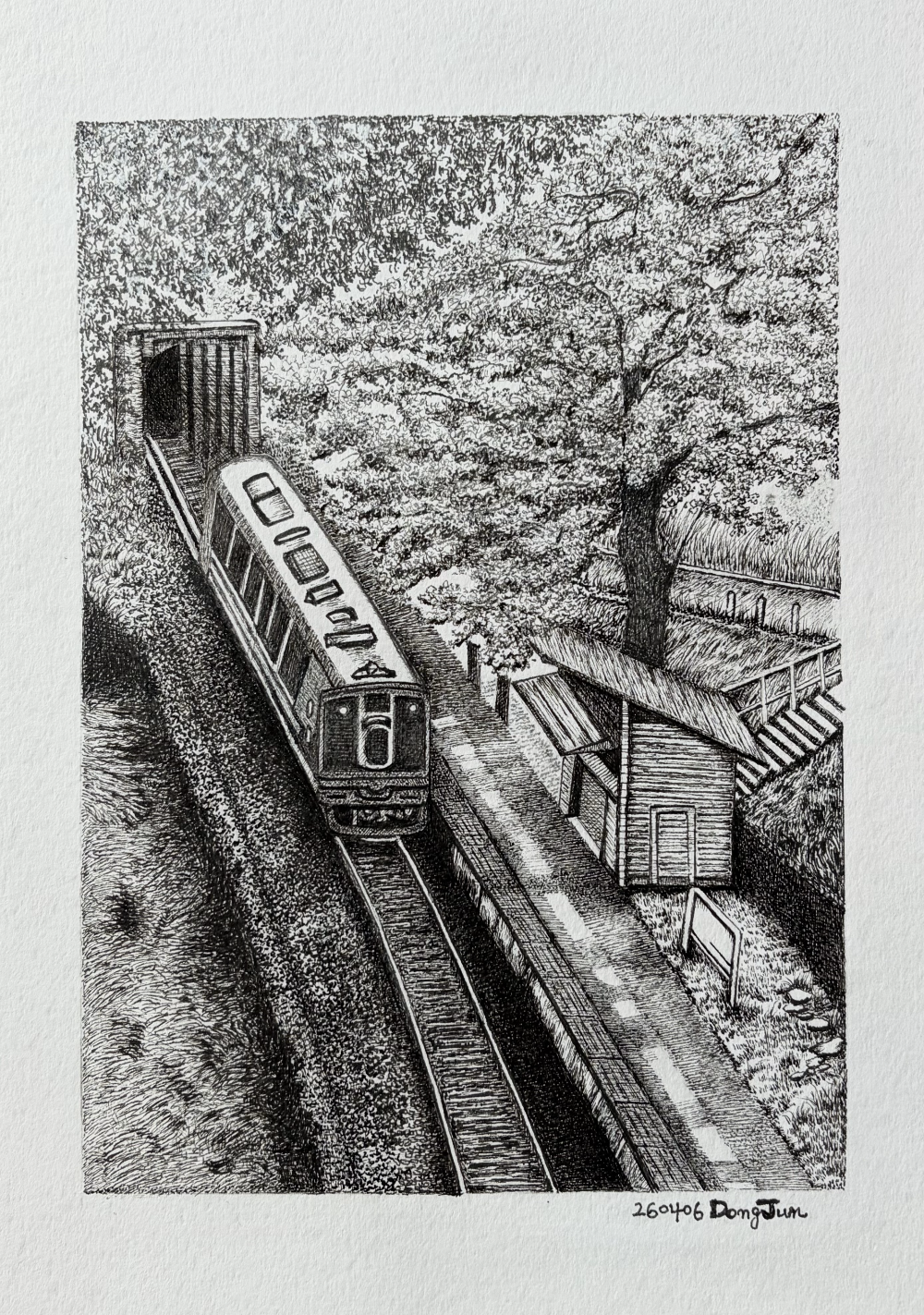 벚꽃 핀 간이역 02