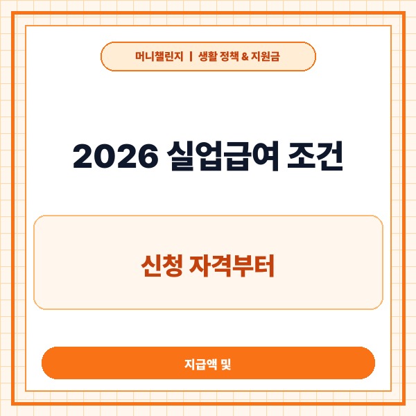 2026 실업급여 조건 총정리 신청 자격부터 지급액 및 신청 기한 완벽
