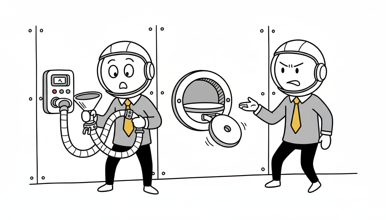 사생활 보호 문이 설치된 아르테미스호 우주 화장실