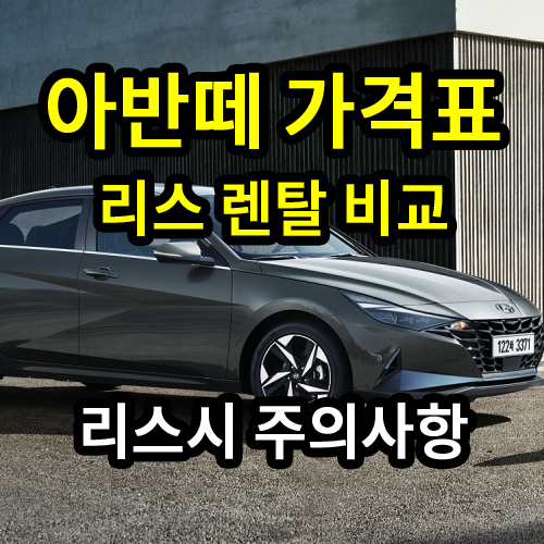 아반떼 가격 설명