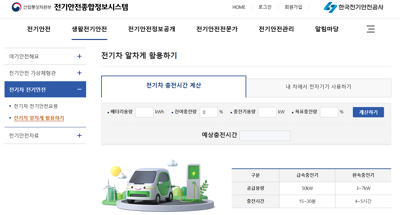 전기차 충전시간 계산하기
