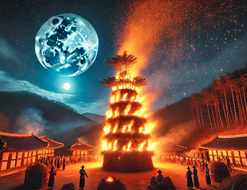 달집태우기-보름달