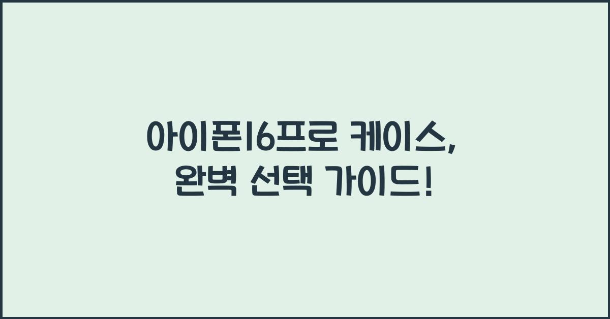 아이폰16프로 케이스