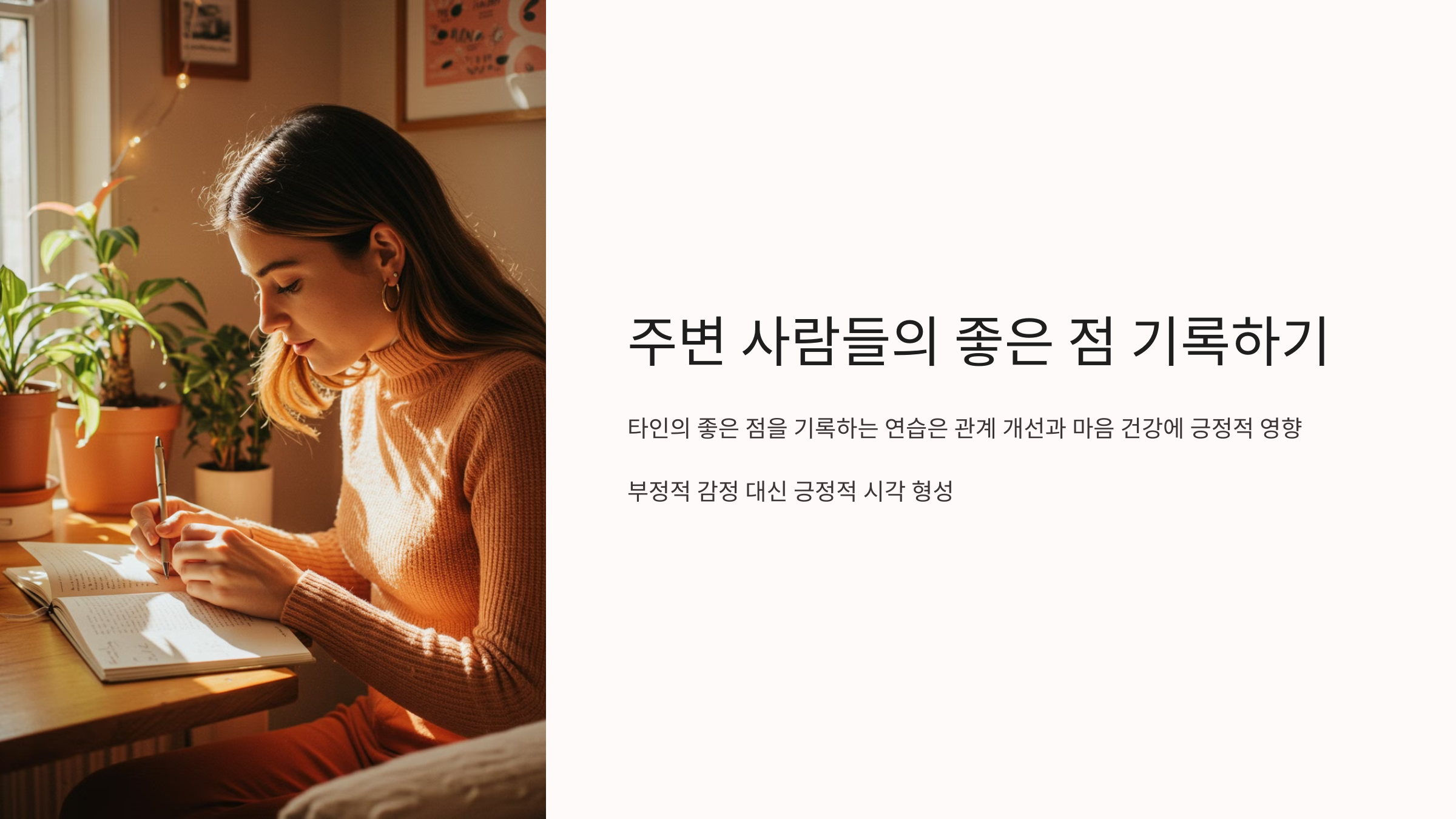 주변 사람들의 좋은 점 기록하기