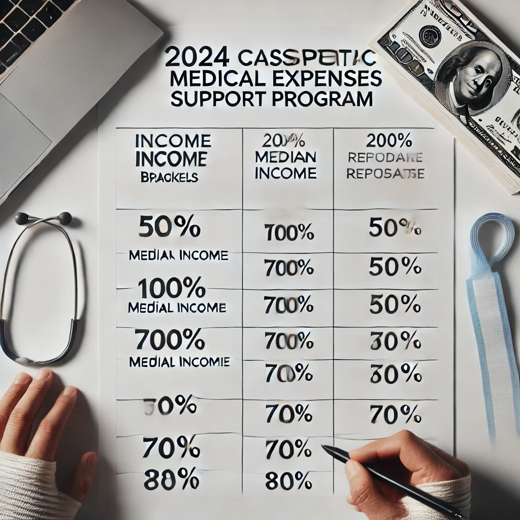 2024 재난적의료비 지원사업 소득 구간별 지원 기준표