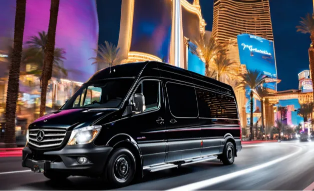 라스베가스 해리 리드 공항 픽업 서비스를 위한 기사 포함 메르세데스 벤츠 밴 차량과 편안한 이동