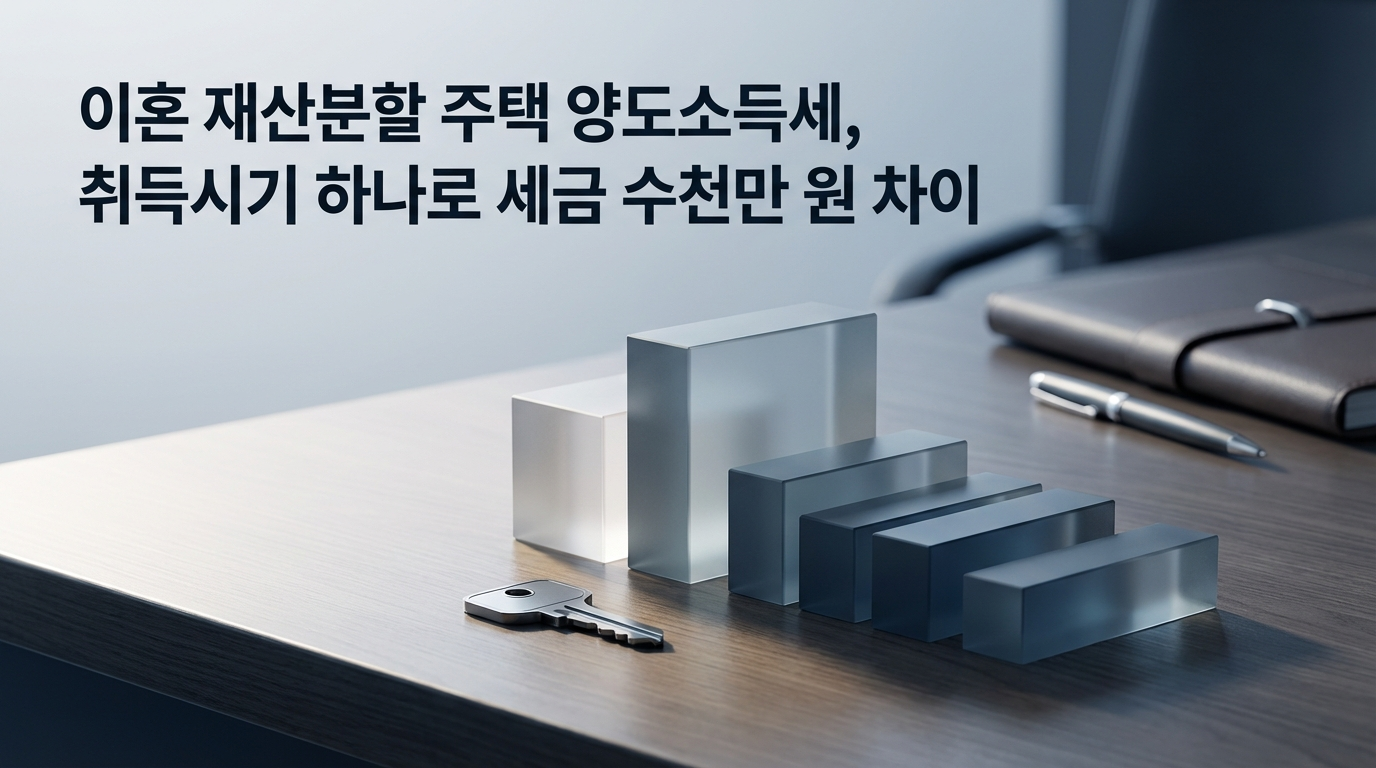 이혼 재산분할 주택 양도소득세 취득시기 판단으로 수천만 원 차이! 원취득일 승계 조건, 장기보유특별공제 80%, 1세대1주택 비과세 요건, 조세심판 성공 사례, 절세 체크리스트 완벽 정리