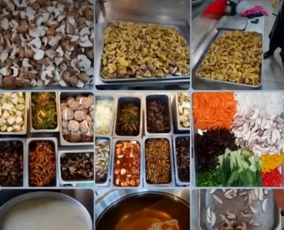해당 식당에서 준비했던 상과 음식 [사진=JTBC 사건반장 캡쳐]