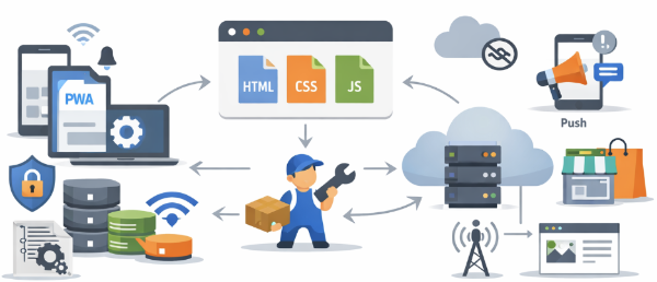 pwa 이해 삽화 이미지