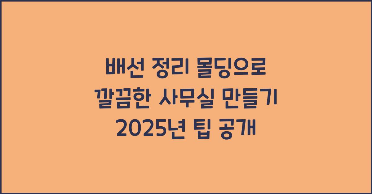 배선 정리 몰딩