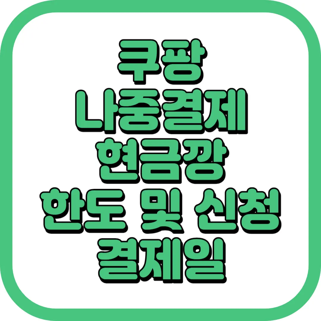 쿠팡 나중결제 한도 현금깡