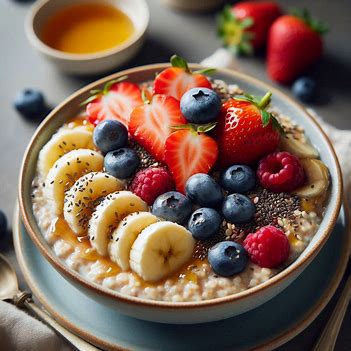 오트밀과 신선한 과일