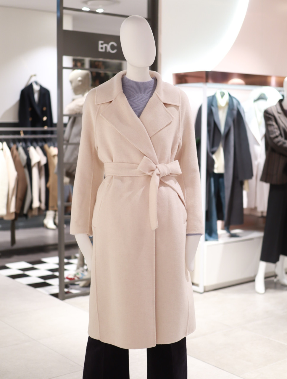 enc 원 데이 울 캐시미어 핸드메이드 코트 enjh31a14t