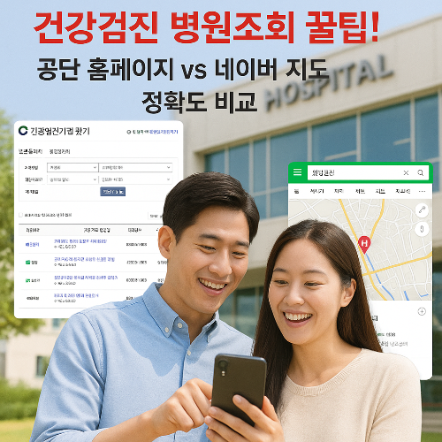 건강검진 병원조회 꿀팁! 공단 홈페이지 vs 네이버 지도 정확도 비교
