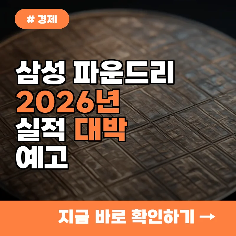 삼성 파운드리, 2026년 '이것' 수주하면 실적 대박 난다