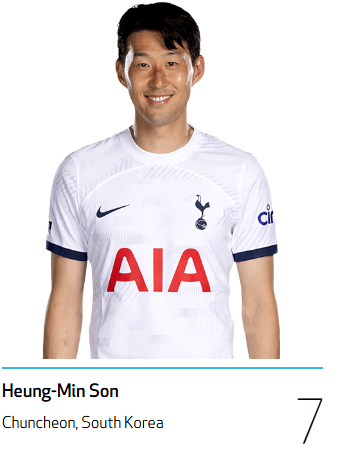 손흥민 선수 사진