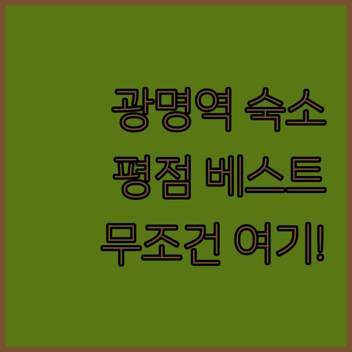 광명역 주변 깨끗한 숙소 베스트 5 ..