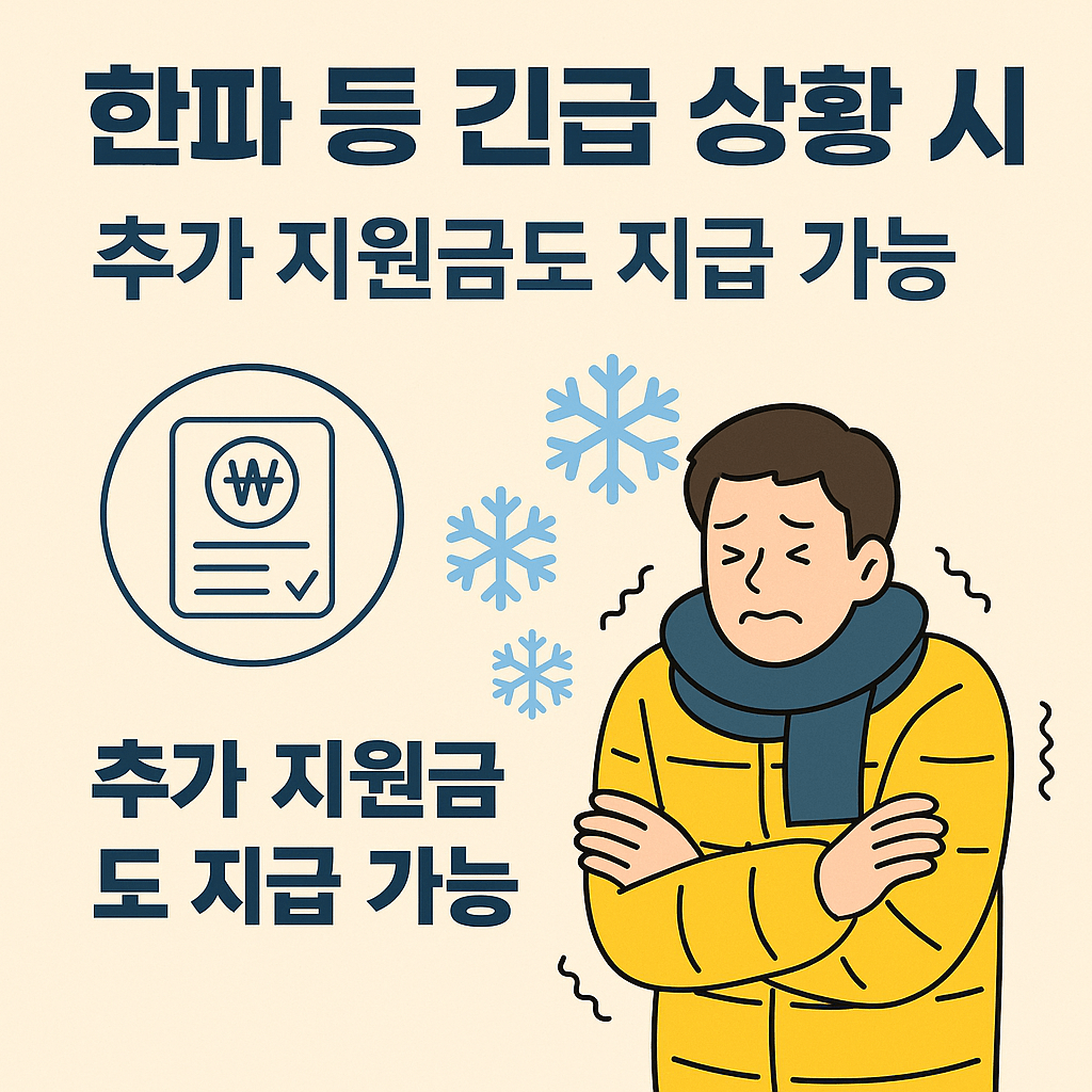 한파 등 긴급 상황시 추가 지원금도 지금 가능