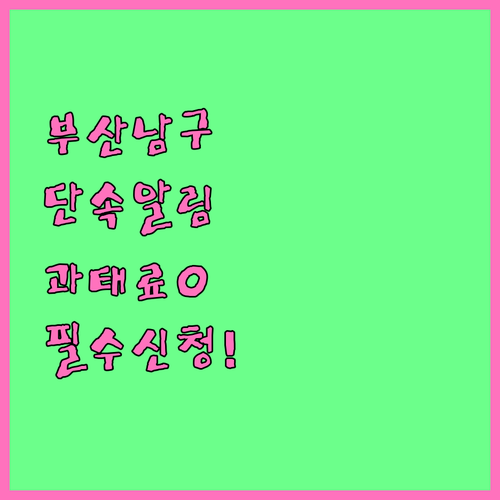 부산 남구 주정차 단속 알림 문자 서..