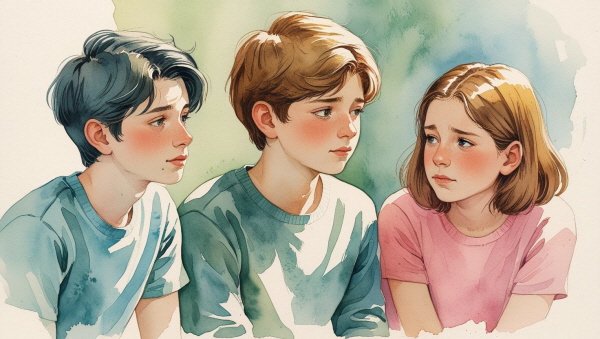 INFP 자녀는 조용하고 따뜻하며 섬세합니다. 작은 말 한마디에도 쉽게 상처받고, 누군가 힘들어하는 모습을 보면 깊이 공감합니다에 관한 그림