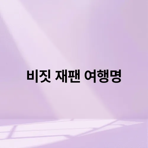 비짓 재팬 여행명