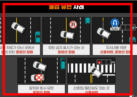 불법유턴 범칙금 과태료 알아보기