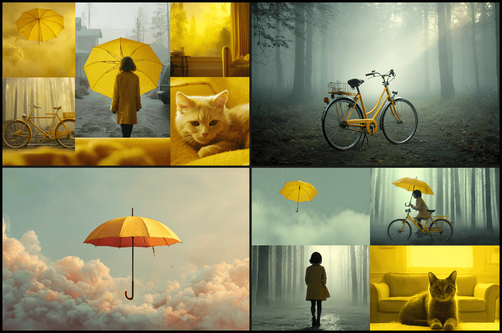 스타일 실험 전체 콘셉트 보드 예시_Midjourney