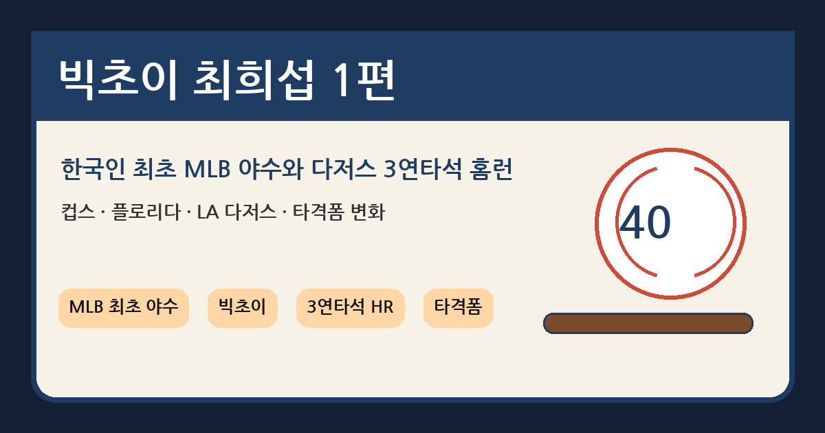최희섭 (1편),한국인 최초 메이저리그 야수 l LA다저스