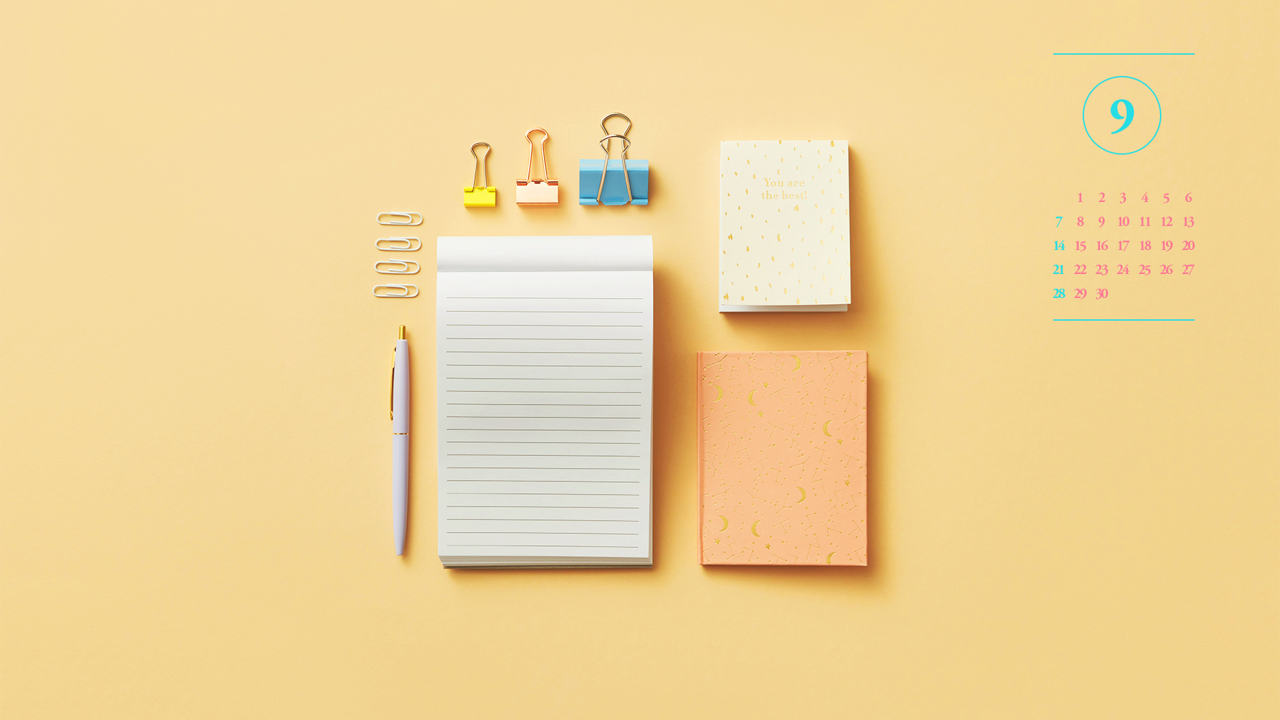 05 펜 클립 줄노트 A - 2025년9월 노트북배경화면
