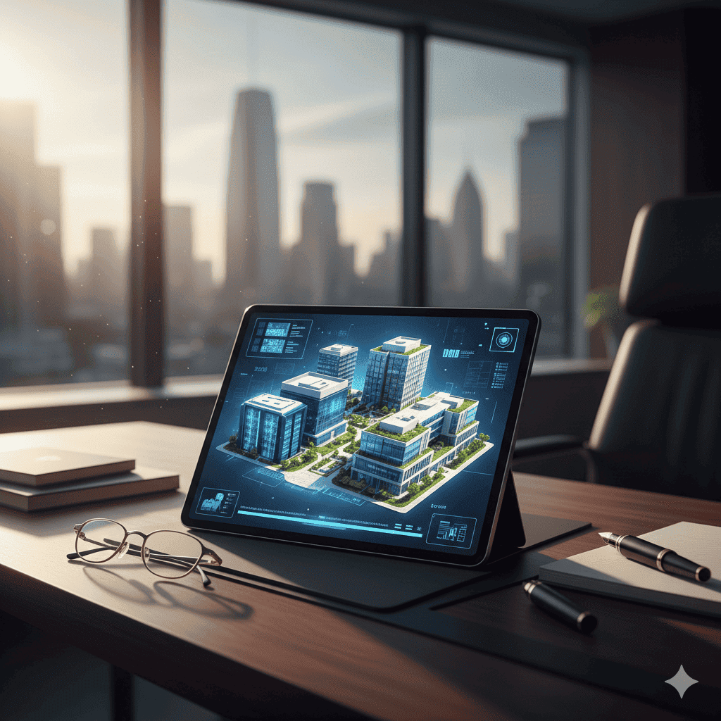 현대적인 데이터 센터와 바이오 연구실