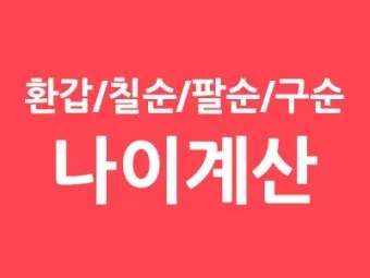 환갑 나이계산 방법 간단 정리_6