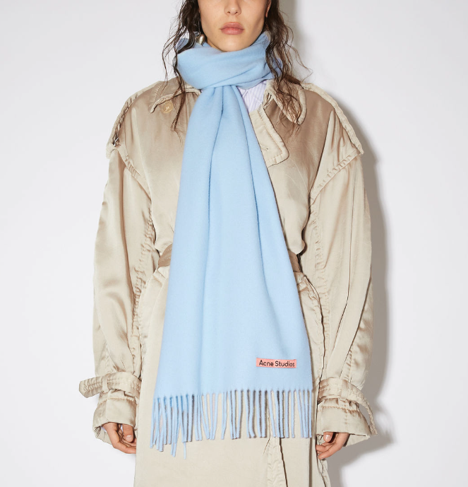 울 프린지 스카프 - 라이트 블루 사진2